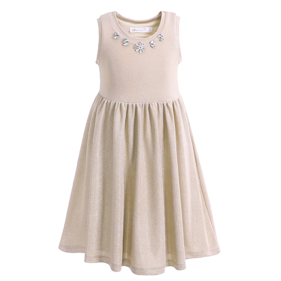 

Pettigirl New Arrival Khaki Draped Girls Dresses Sleeveless Bottoming Dress Everyday Wear Girls Clothing GD90325-728F
