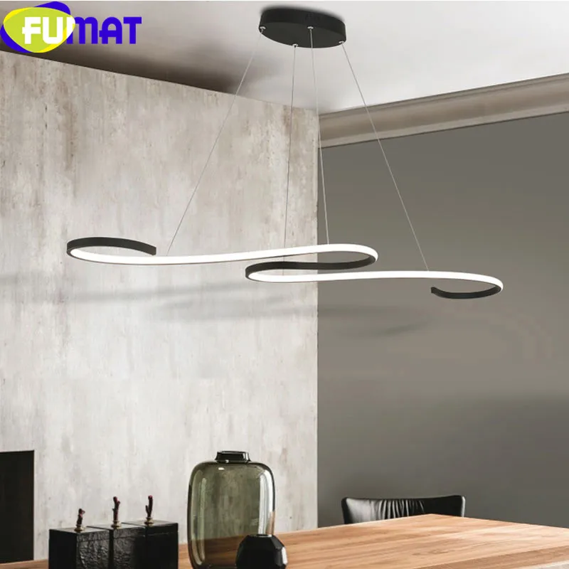 

FUMAT S Shape Aluminum Pendant Lights for Living Room Dinning Room Modern Acrylic Lampshade Hanging Lamp Bar Lighting Fixtures