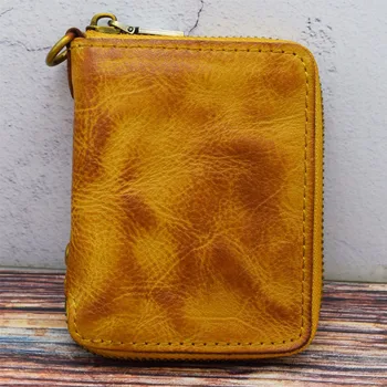 

Mini Women Wallets 2019 Multi Credit Card Holder Handmade Retro Pouch Coin Pocket Bags Lady Genuine Leather Purse Square Wallet