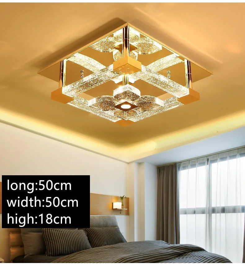 

IWHD Crystal LED Ceiling Light Fixtures Bedroom Living Room Plafondlamp Tricolor dimming Lamparas De Techo Home Lighting Lustre