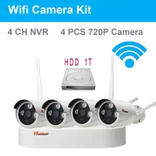 4Channel HD 4CH NVR 720P Wireless CCTV System font b Outdoor b font Waterproof IP66 Night