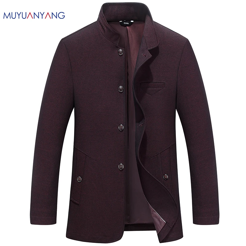 

Mu Yuan Yang 2018 Men's Jackets New Male Casual Warm Fashion Coat Single Breasted Men High Quality Soft Windbreaker Big Size