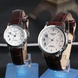 Модные Простые Для мужчин Для женщин часы любовник кварцевые часы Классические Бизнес кожа наручные часы Zegarki Meskie Relogio Feminino часы