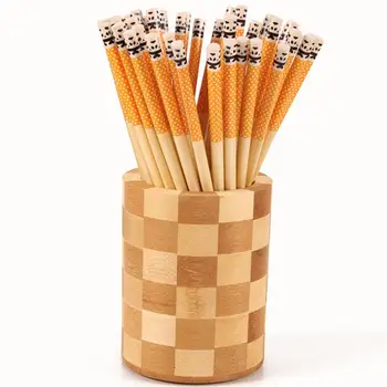 

Natural Bamboo Wood Kitchen Utensils Chopsticks Organizer Round Multipurpose Non-Slip Pencils Pens Holder