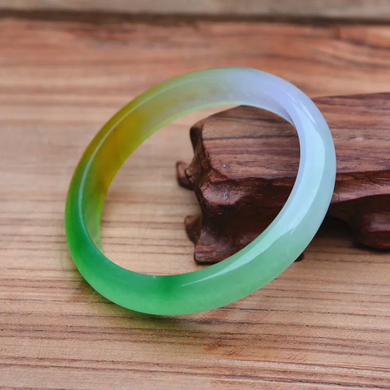 High Quality Purple Green Quartzite Stone Bangles Round Malay Bangles