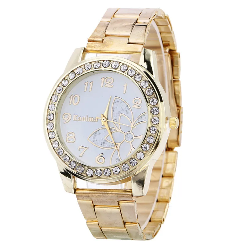 New Fashion Luxury Diamond Stainless Steel Sport Quartz Wrist Hour Dial Watch Ladies Watch Women Crystals Wristwatches kol saati