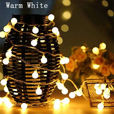 10 м 100 светодиодный 220 В/110 В светодиодный шар гирлянды Рождественские лампочки сказочные гирлянды для отдыха, свадьбы, дома, Новогоднего декора лампы - Испускаемый цвет: Тёплый белый