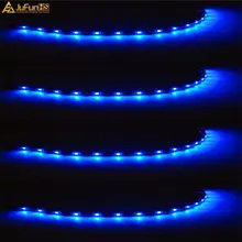 4 шт. декоративный светодиодный светильник 30 см 15 Светодиодный s 12 В синий зеленый красный лампочка светильник для багажника автомобиля Гибкая полоса днище водонепроницаемый