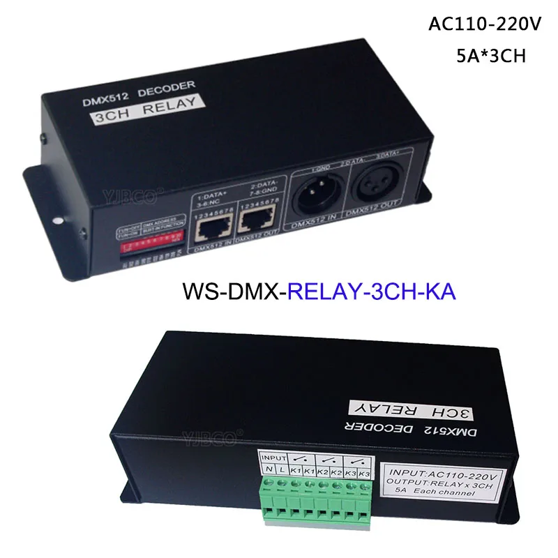 

free shipping hight Voltage AC110-220V 3CH/ 4CH relay DMX512 decoder led Controller DImmer for led lamp led strip light