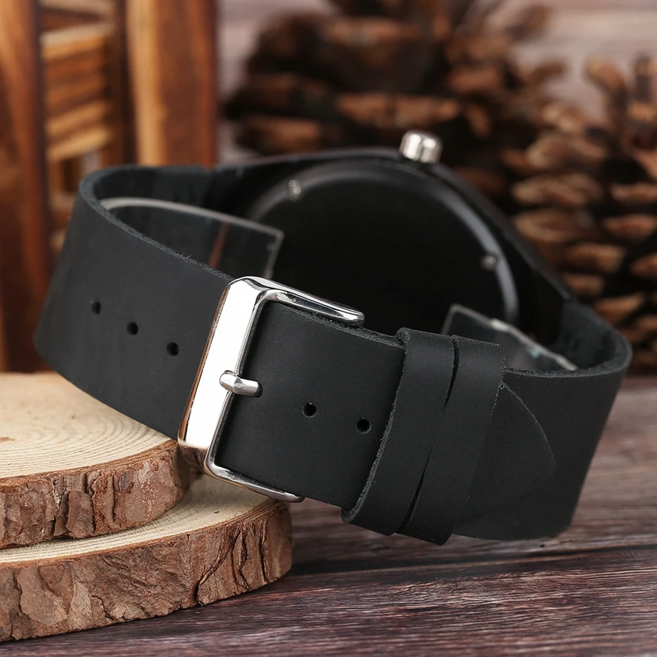 YISUYA Creative Bamboo Watches Men Red Secondhand Quartz Women Female Wrist Watch Fashion Black Dial Elegant Leather Band Strap (4)