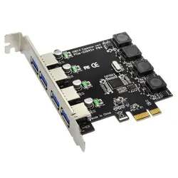 5 Гбит/с 4 порта USB 3,0 Superspeed карта расширения адаптер PCI-E PCI Express контроллер для PCIe X1 X4 X8 X16 порт для Win 7 8 10