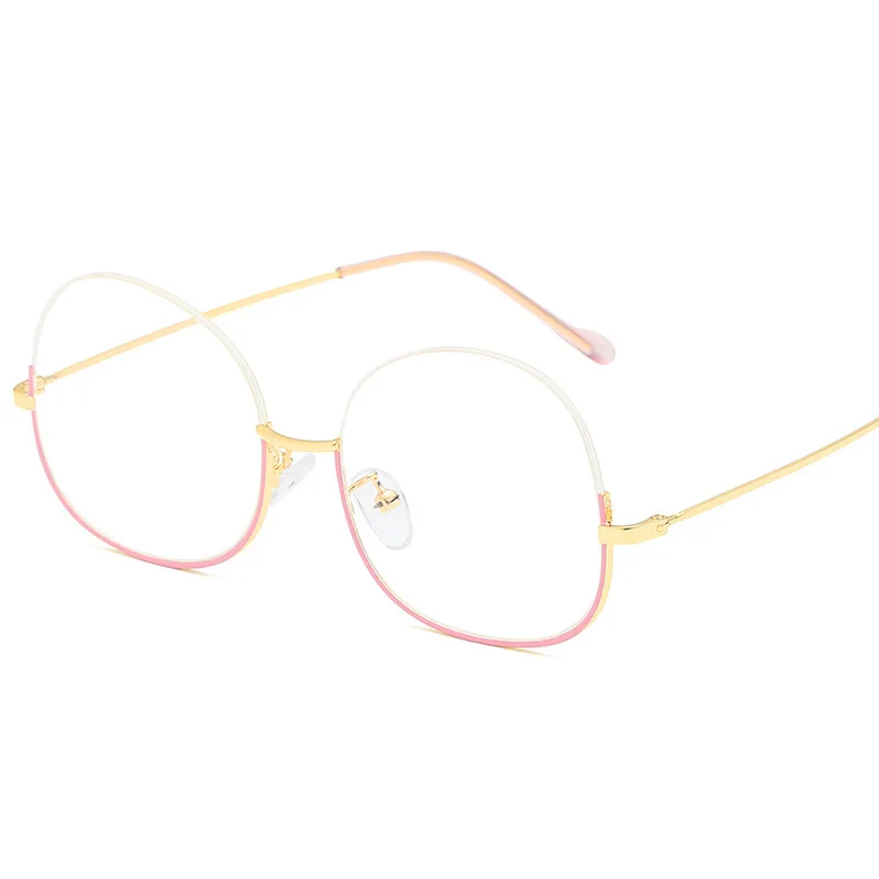 New style of 2019, myopic glasses, super personality, lower half frame, decorative glasses, metal, glasses, kick-off New style of 2019, myopic glasses, super personality, lower half frame, decorative glasses, metal, glasses, kick-off