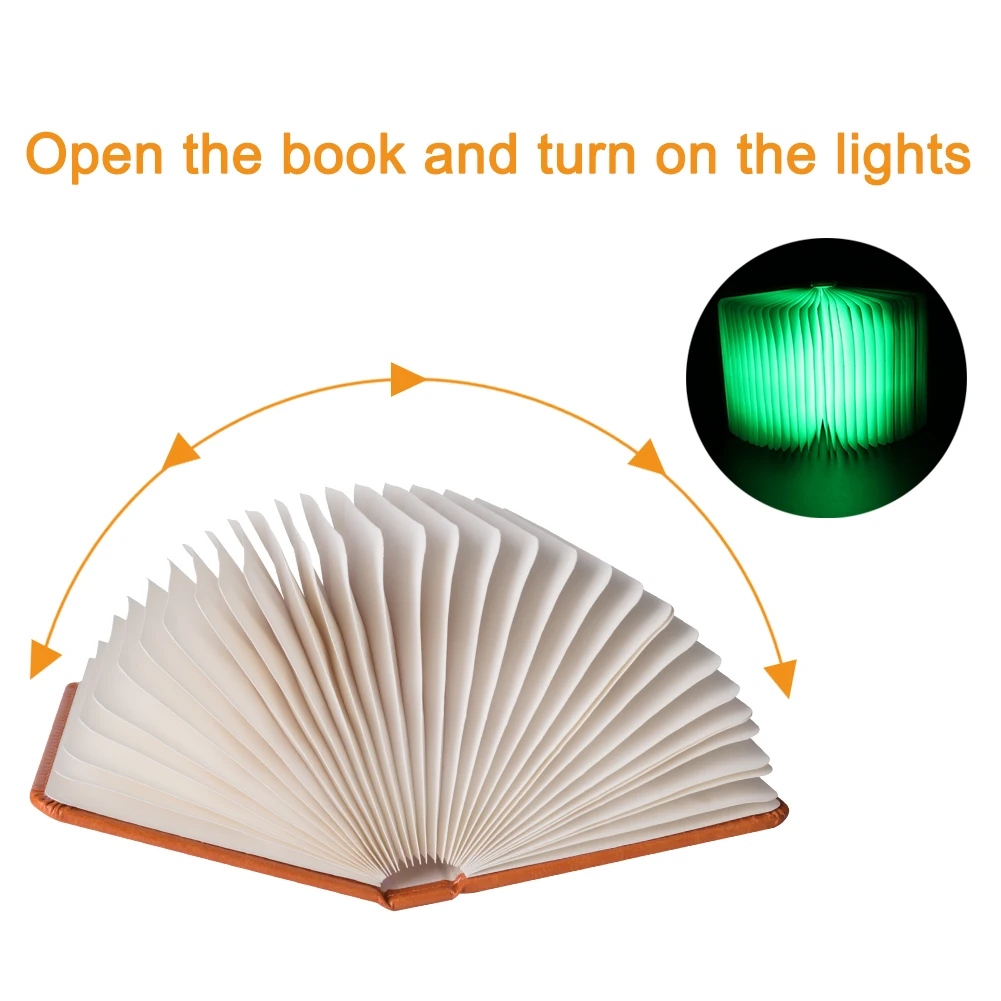 5 цветов, складной светодиодный ночник, Креативный светодиодный светильник-книга, новинка, декоративный USB Перезаряжаемый светильник, сменная лампа с орнаментом