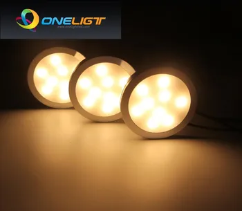 

Wireless LED Under Cabinet Puck Lights Downlights 3X2W with RF Dimmable+Adapter for Kitchen Book Shelf Counter Wardrone Lighting