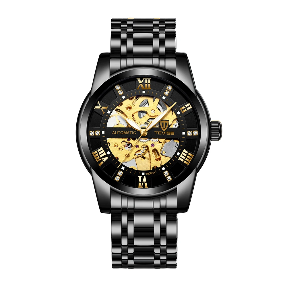

TEVISE T9005A men's mechanical watch Men Automatic Self-Wind Watch Business Watches Fashion clock Hollow mens Wrist Watches NEW