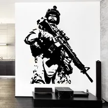 Calcomanías para pared soldado de los Estados Unidos ejército marino militar chicos calcomanía de pared de alta calidad Vintage Poster autoadhesivo vinilo película NY-301