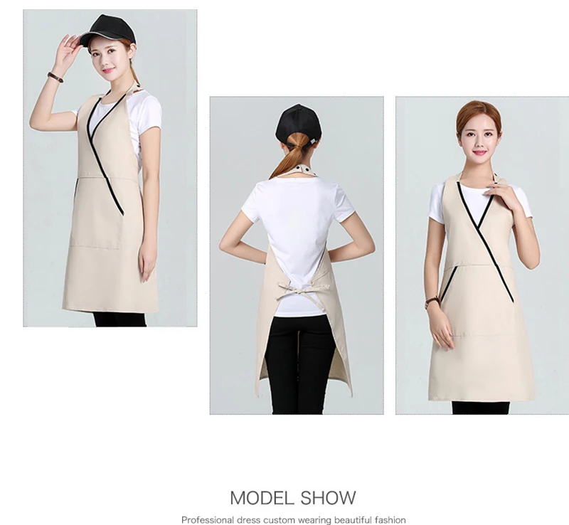 Kitchen tooling milk tea nail shop waiter overalls women fashion cotton30