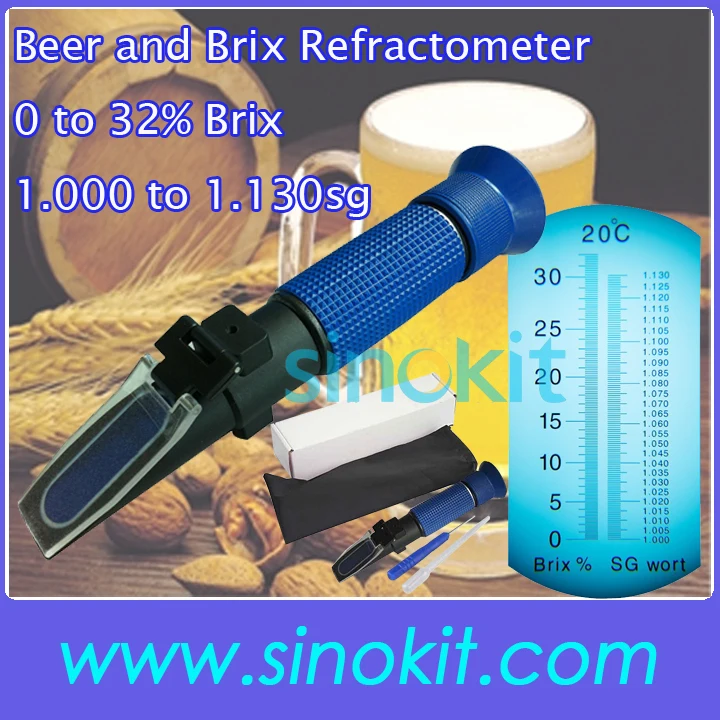 

Free Shipping Cheap Plastic Material Beer and Brix Refractometer P-RSG-100ATC Blue
