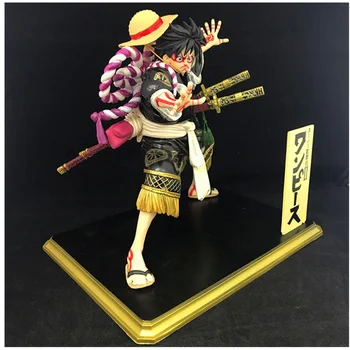

18 CM ONE PIECE Kabuki Ver Monkey D Luffy with Straw Hat Figurine Dolls Toys PVC Action Figure Collection Model Toy H501