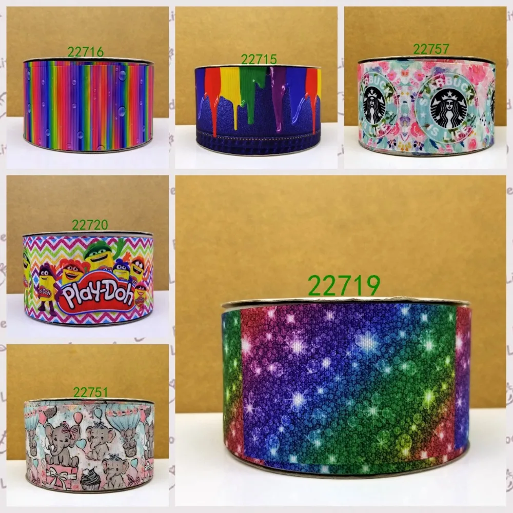 

Cartoon printed grosgrain ribbon ,satin ribbon 10 yards . 22715-
