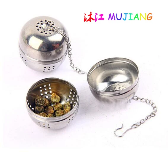Extra large en acier inoxydable Twist Lock Mesh Thé Boule Infuseur avec Crochet Chaîne N3