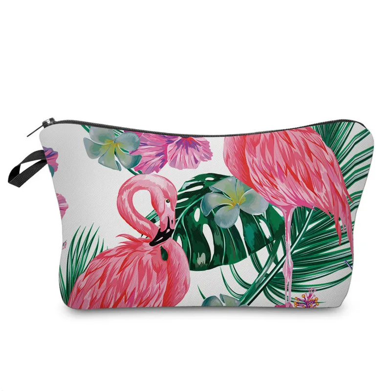 FCCEXIO косметичка с принтом Фламинго с Тропическими Цветами Палм-зеленая, свежая Модная Портативная макияжная сумка Организатор дорожных туалетов - Цвет: 3