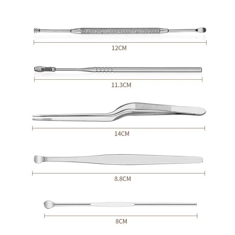 8 шт./компл. ушные восковые палочки из нержавеющей стали ушные палочки средство длоя удаления воска Curette ушные палочки очиститель для ушей ложка уход за ушками инструмент для очистки ушей