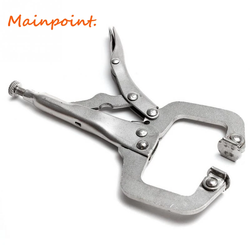 6" Locking Pliers Alloy Steel Welding Locking C Clamp Pliers Round Wood