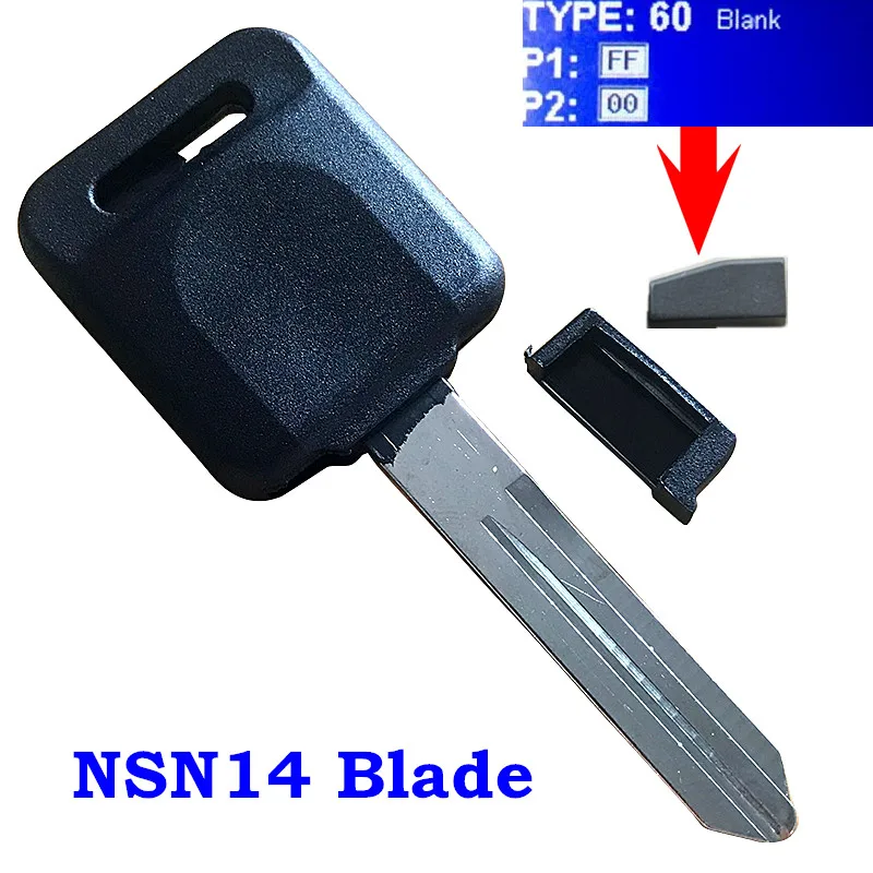 Uncut зажигание пустой скол брелок чипа транспондера 4D60 для Nissan Ni04PT Titan Frontier замена чипа транспондера ключ ID 46 - Цвет: With 4D60 Chip