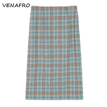 Летние юбки женские юбки милые корейские стильные клетчатые новые