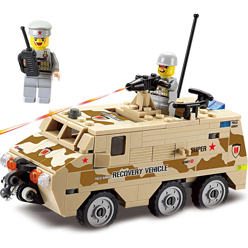 

Creator Army Blocks Bricks Technic LegoINGLYS Military Weapons World War II Military Chariot Armored Vehicle Toys For Children