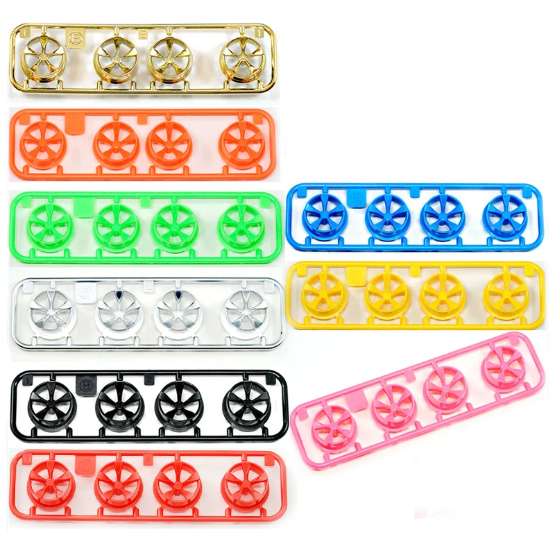 

Plastic Wheel Hubs Middle Diameter Wheels Electroplated Five-jawed Wheel Spare Parts For Tamiya MINI 4WD Car Model