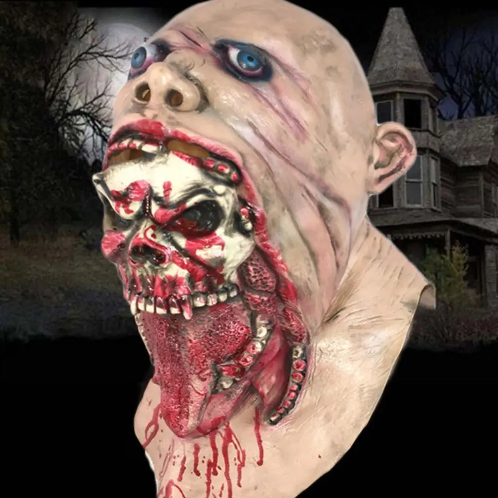 Кровавая маска зомби плавления лица латексный костюм ходячих мертвецов Хэллоуин страшный Прямая поставка