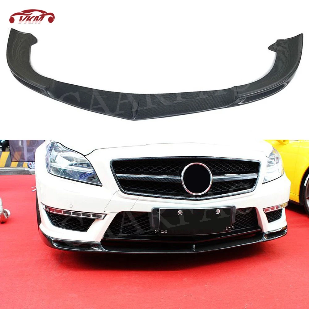 

Carbon Fiber Front Lip Spoiler Splitters Flaps For Mercedez Benz CLS Class W218 CLS300 CLS350 2012-2015 V Style Head Bumper Chin