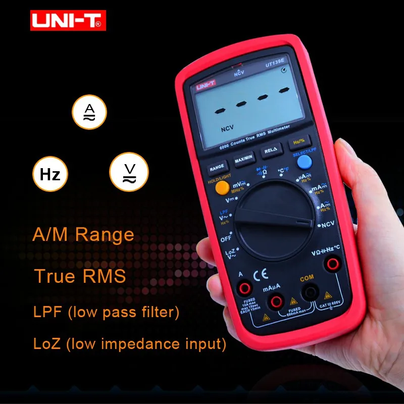 UNI T UT139E Digital Multimeter Auto Range True RMS Meter Handheld