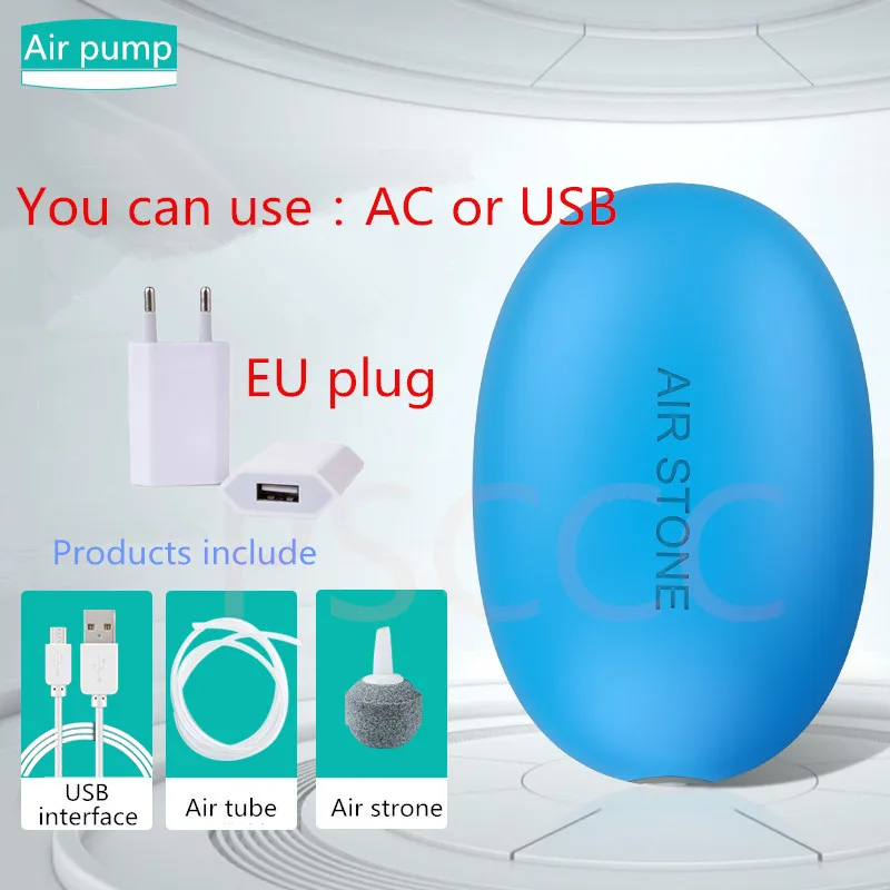 

AQUA Ultra Silent High Efficiency Nano Aquarium Oxygen Air Pump for Fish Tank Air Compressor with Silicone Tube and Air Stone