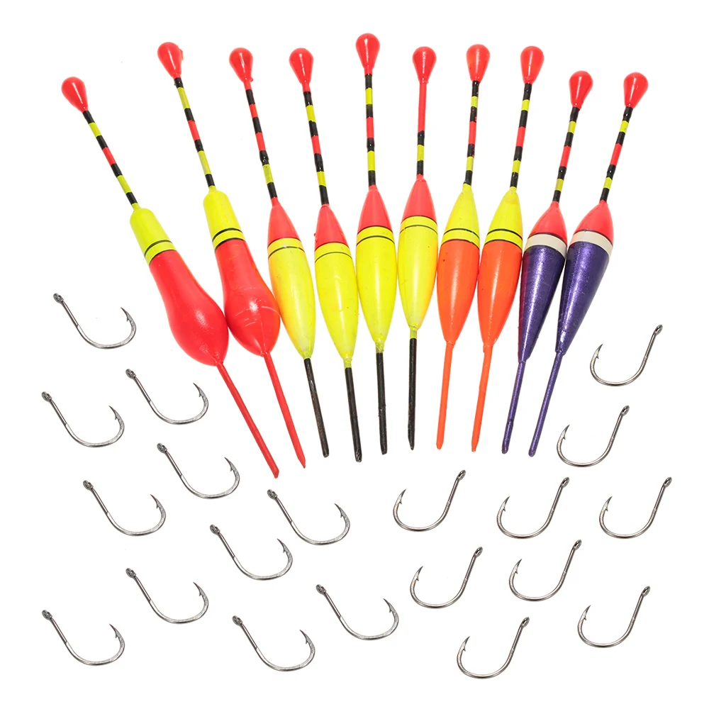 30pcs Multi purpose Light Fishing Floats Hooks Set Antenna Slip Buoyant