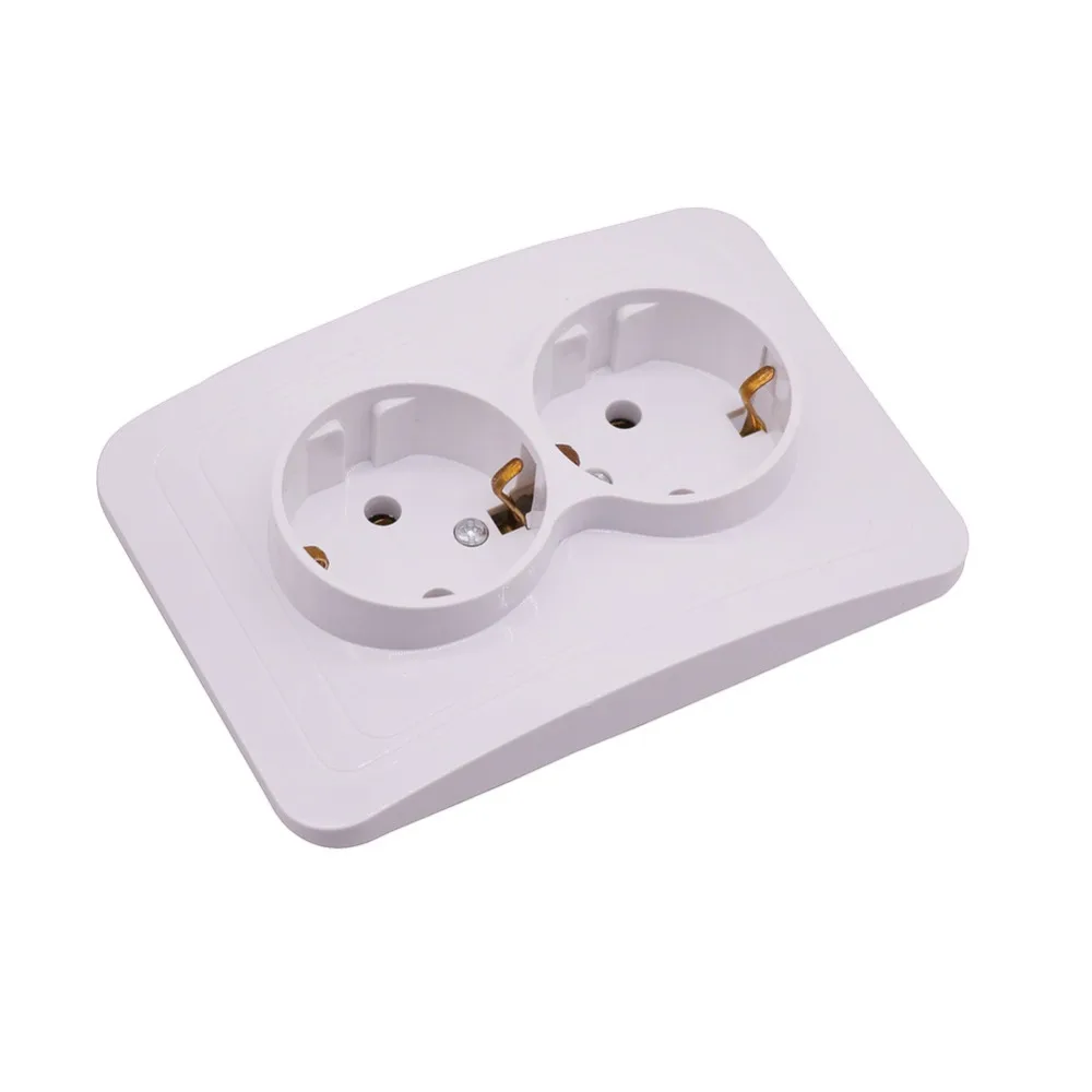 10 pcs 250V 16A 117*80mm Wall Socket Double Standard Grounding Rectangular European Standard