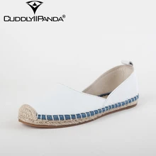 CuddlyIIPanda/ г.; летние женские туфли из пеньковой кожи на плоской подошве; обувь в рыбацком стиле; Аутентичные Лоферы ручной работы; Цвет белый; zapatos mujer