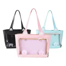 Сумка японская Милая кошка прозрачная сумка ita Bookbag желе сумка на плечо Itabag