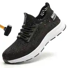 Стальная безопасная обувь для мужчин и женщин, дышащая сетка, промышленная и строительная, прокалывающая рабочая обувь, защитные ботинки, кроссовки