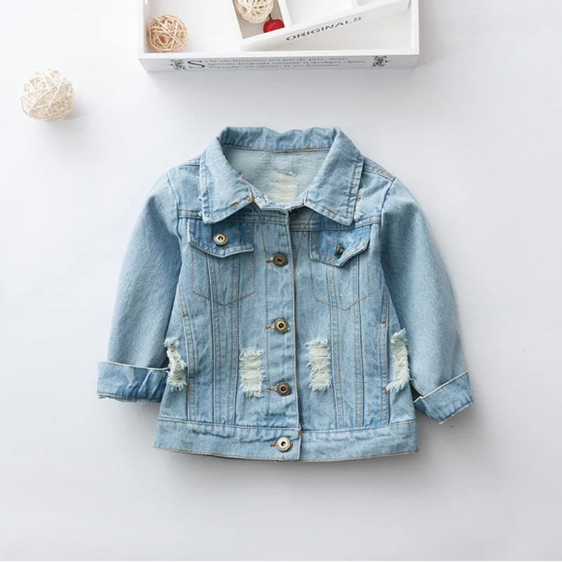 LAKAKSTY Fashion Kids Girls Outerwear Denim Jeans Jackets For Children Embroidery Flower Baby Girl Coats Infant Autumn Clothing (1)