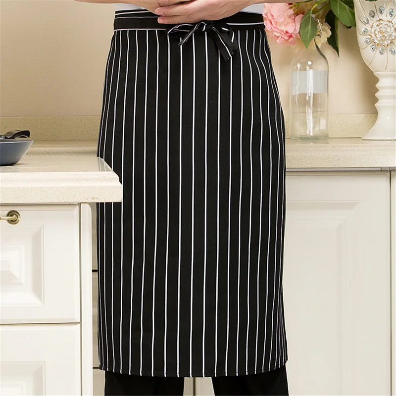 Wholesale price Women's Striped Kitchen Apron Men's Useful Cooking Grid Adjustable Chef Accessories Kitchen Apron new coat chef