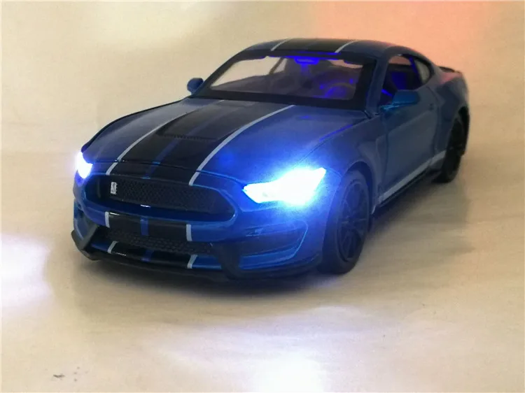 1/32 SHELBY GT350 спортивный автомобиль, игрушечный автомобиль, модель автомобиля из сплава, оттягивающий назад автомобиль, настоящая Лицензионная коллекция, детские игрушки, подарок