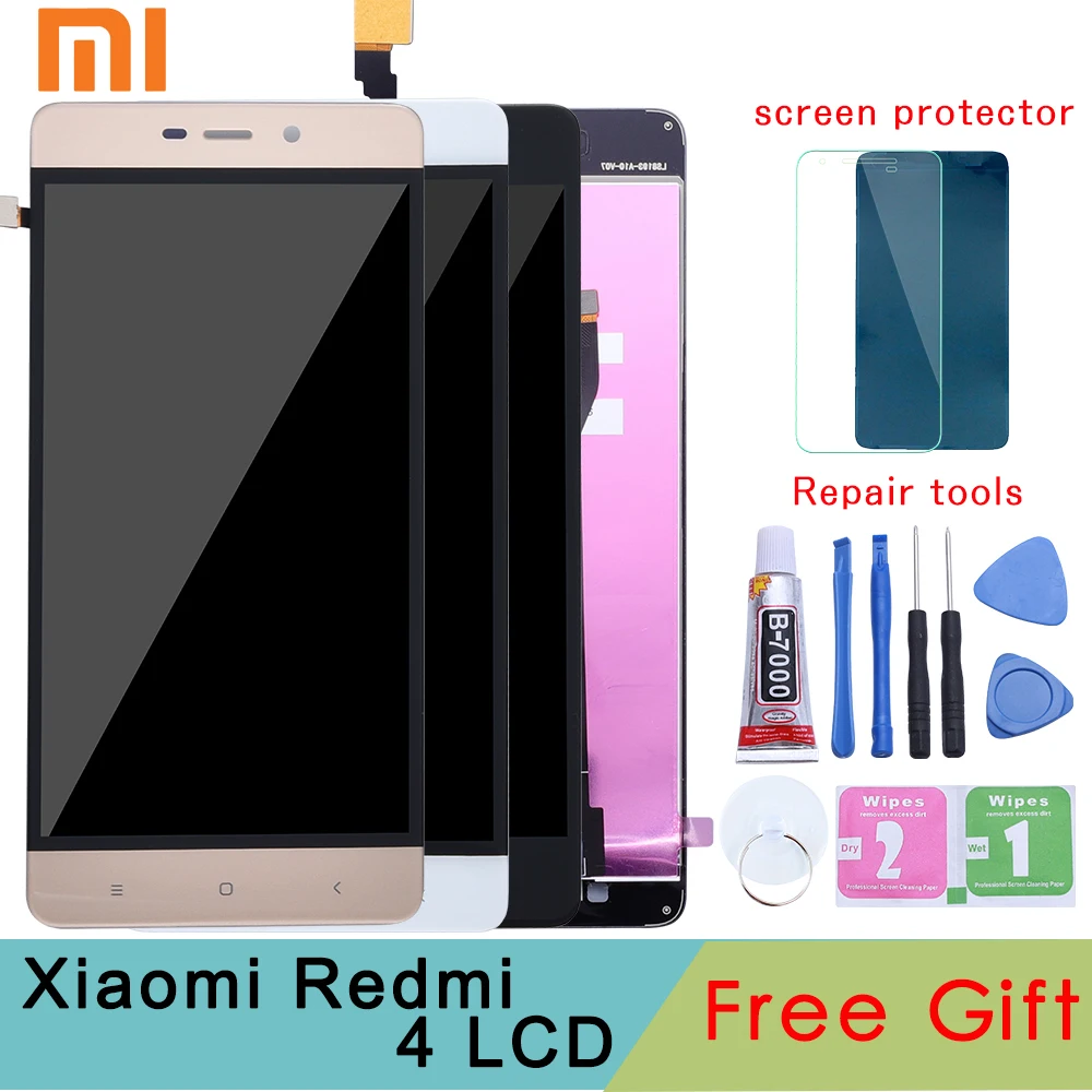 ЖК дисплей для Xiaomi Redmi 4 + сенсорный экран замена смартфона 2 Гб ОЗУ 5 0 дюйма|Экраны