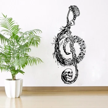 

Death Style Wall Decal Skull Design Music Note Wall Sticker Home Decoration Gothic Souls Vinyl Wall Mural Music Decal AY1050