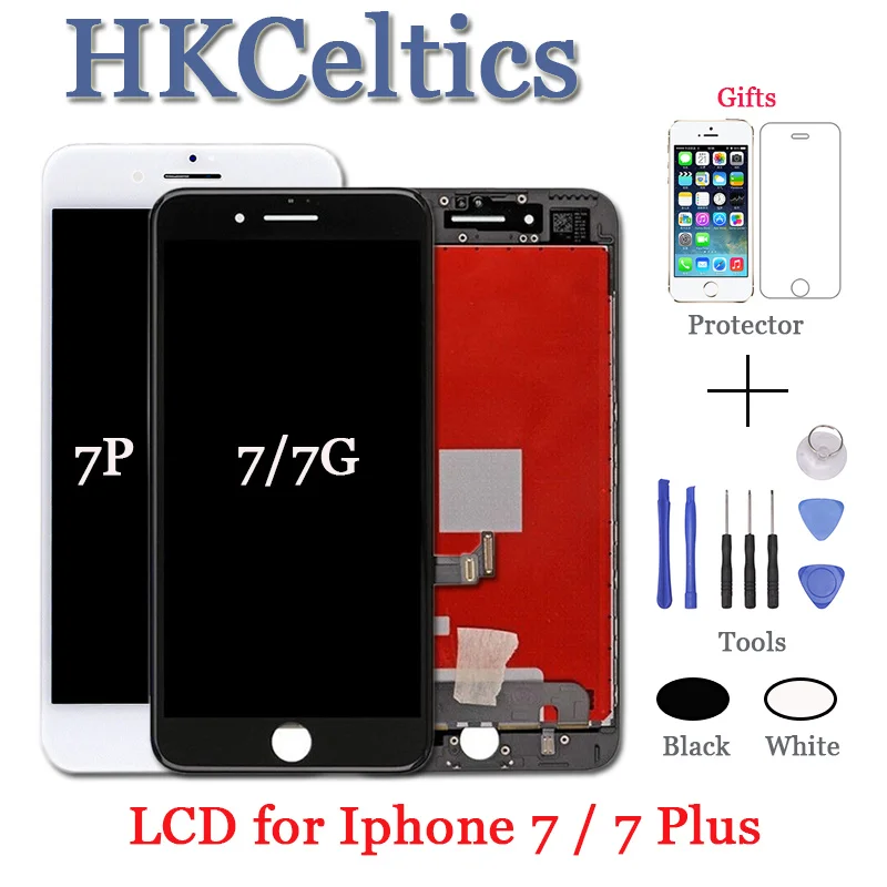 

1PCS LCD For iPhone 7 /7G /7 Plus LCD Display with Touch Screen Assembly Replacement Good 3D touch Black White Free ship+Tools