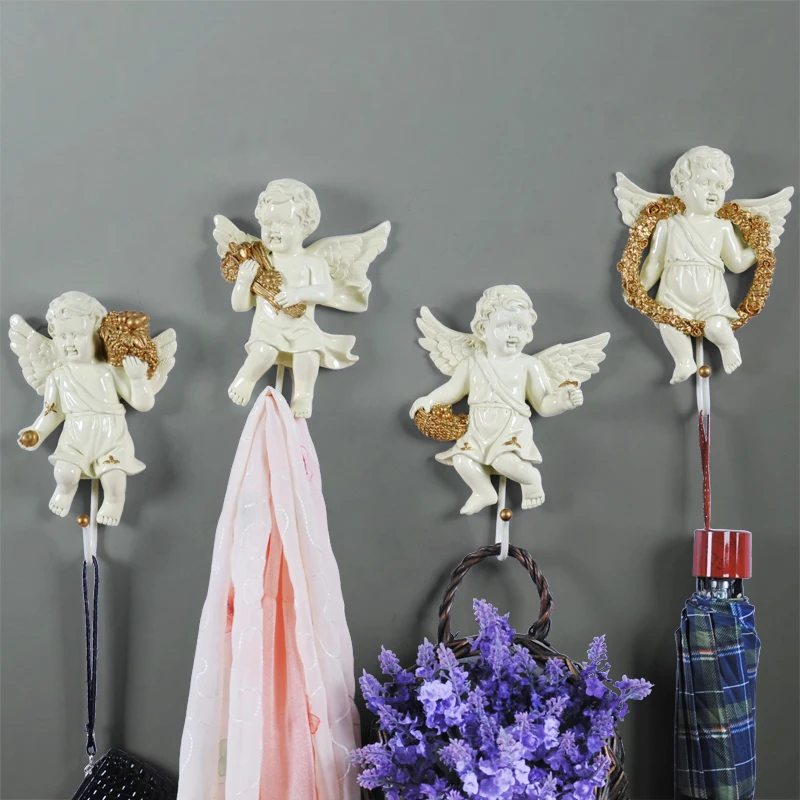 Wall hat hook angel decoration hook Creative retro clothing shop living room bedroom wall hanging coat key hooks Wall hat hook angel decoration hook Creative retro clothing shop living room bedroom wall hanging coat key hooks