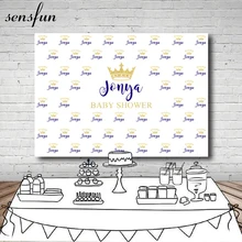 Sensfun принцесса Baby Shower фон для детей Золотая Корона имя шаг и