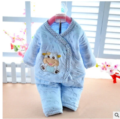 Зимняя одежда для новорожденных, Комплект белья для малышей, хлопок, Комплект белья для малышей
